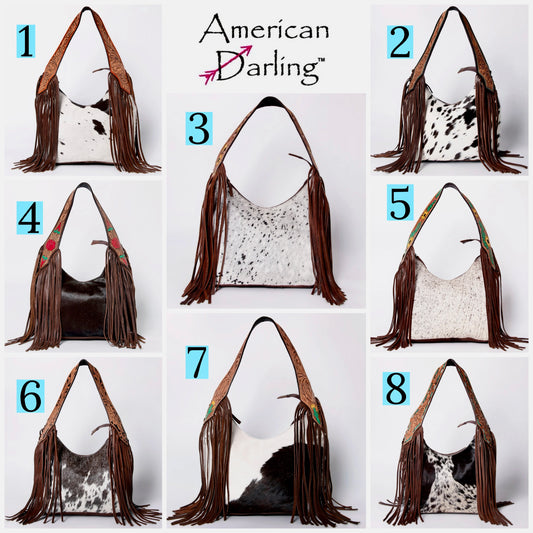 AUTHENTIC American Darling Hobo Hair-On Genuine Western Leather Women Bag